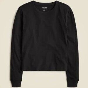 J. Crew Vintage Cotton Crewneck Long Sleeve Black T Shirt Size S